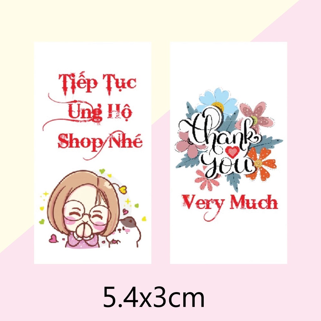 🌸 THẺ CẢM ƠN  TRI ÂN KHÁCH HÀNG- kích thước 3x5.4cm -  Giấy bìa cứng cán màng sang trọng - mẫu 36