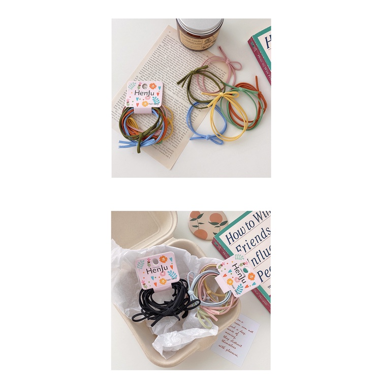 Dây Buộc Tóc Cao Su Co Giãn Màu Kẹo Đơn Giản Cho Nữ