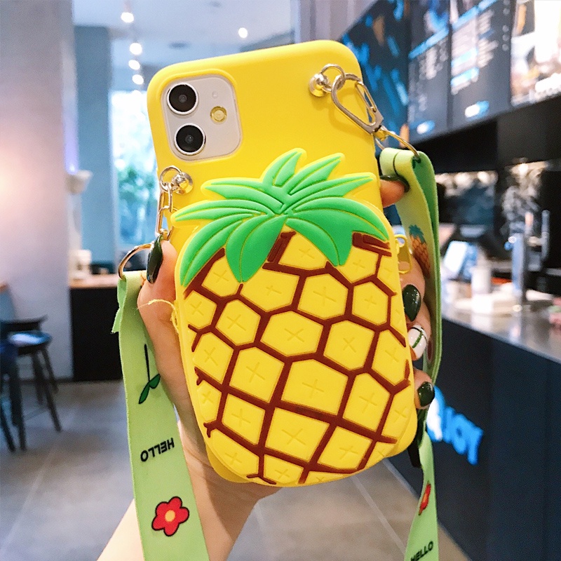 Ốp Điện Thoại Có Ví Hình Trái Cây Dễ Thương Cho Samsung A6 A7 A8 A9 2018 A6 A8 Plus J2 J3 Pro J4 J5 J6 J7