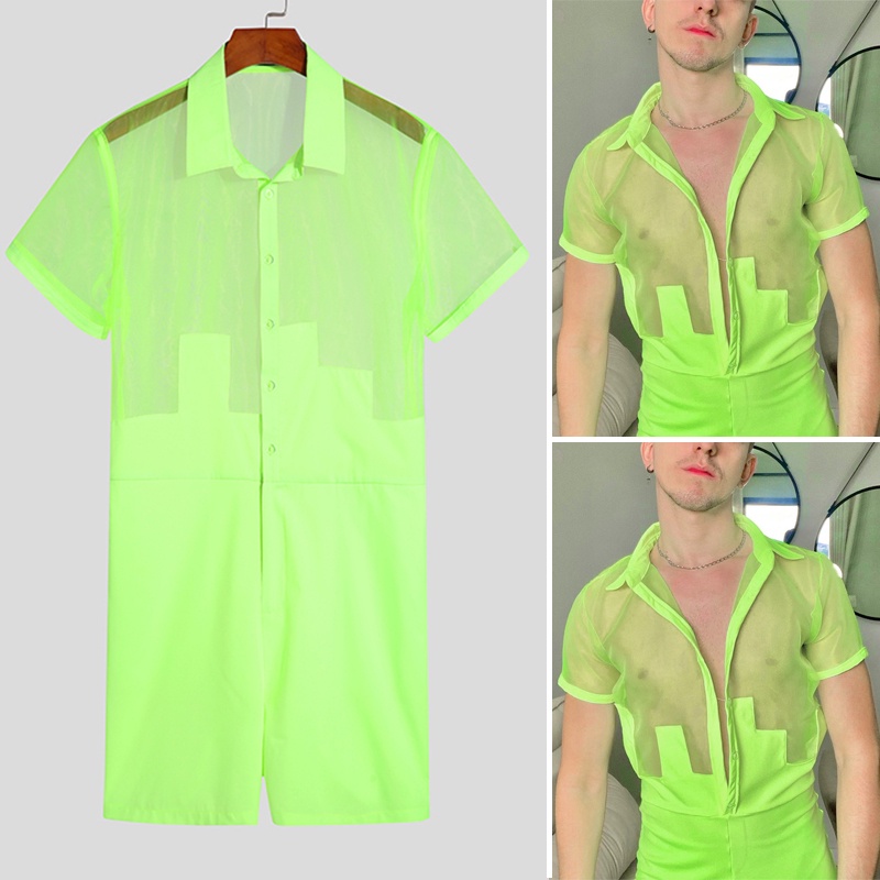 Bộ Áo Liền Quần Kiểu Lưới Xuyên Thấu Thoáng Khí Cho Nam