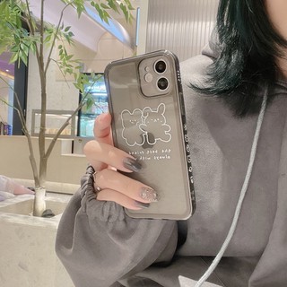 🌸 𝐂𝐨́ 𝐬𝐚̆̃𝐧 𝐜𝐡𝐨 𝐢𝐏𝐡𝐨𝐧𝐞 𝟏𝟑🌸 Ốp iphone cạnh vuông thỏ trong