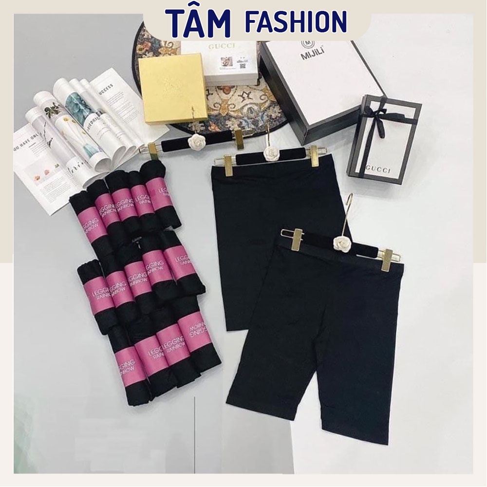 Quần legging lửng cạp chun vải đanh đẹp thun ngố nữ co giãn tốt dáng ôm