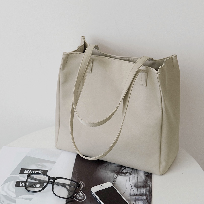 Túi tote IELGY nylon màu trơn đơn giản phong cách Nhật Bản cho nữ