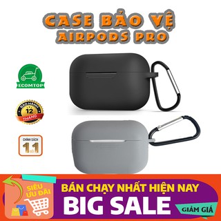 Bao Case đựng Airpods Pro kèm móc, chống xước, bảo vệ airpod pro chống rơi vỡ, vỏ airpods trơn màu silicon mềm an toàn m