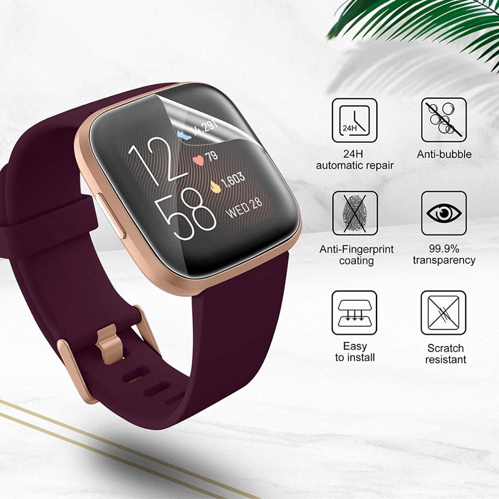 Miếng Dán TPU Trong Suốt Bảo Vệ Màn Hình Cho Đồng Hồ Thông Minh Fitbit Versa 2