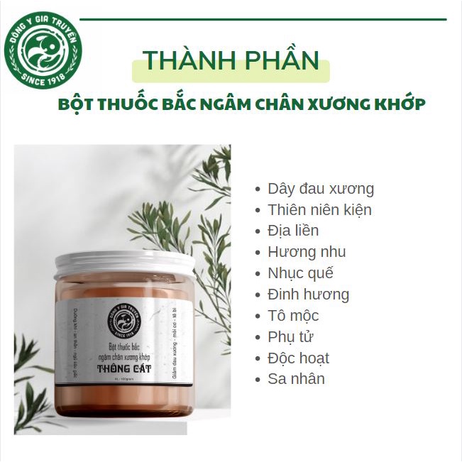 Bột ngâm chân thảo dược Đông y gia truyền Thông Cát (Since 1918)- Giảm đau nhức xương khớp, an thần hiệu quả