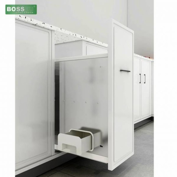Thùng gạo thông mình gắn cánh tủ bếp ray âm cao cấp