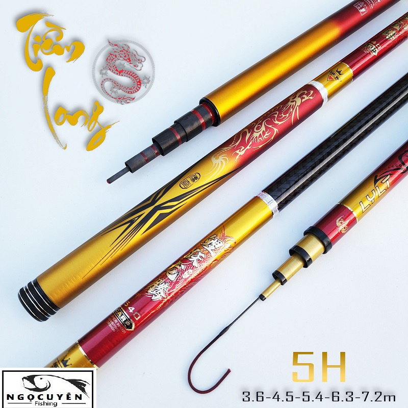 Cần Câu Tay Cao Cấp Nội Địa Trung 5H Tiềm Long - Tặng kèm ngọn phụ và có lóng để thay thế