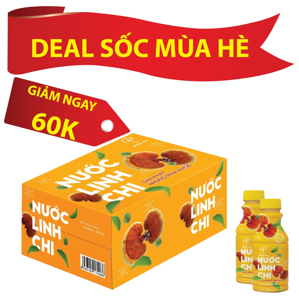 Nước Nấm Linh Chi Trường Thọ - Thùng 24 Chai (390ml/chai)