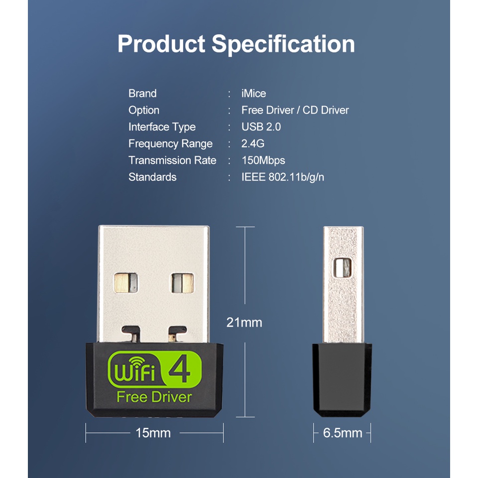 Usb Thu Sóng WiFi Không Dây 150Mbps Thẻ Mạng Lan