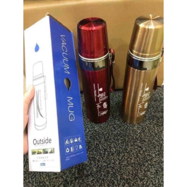 Bình giữ nhiệt 800ml chất liệu inox, nắp bình đồng thời là ca uống nước tiện lợi