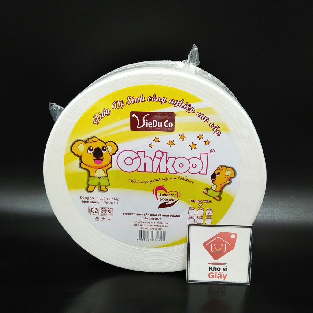 Giấy vệ sinh 500g cao cấp Chikool - Giấy cuộn công nghiệp loại 1