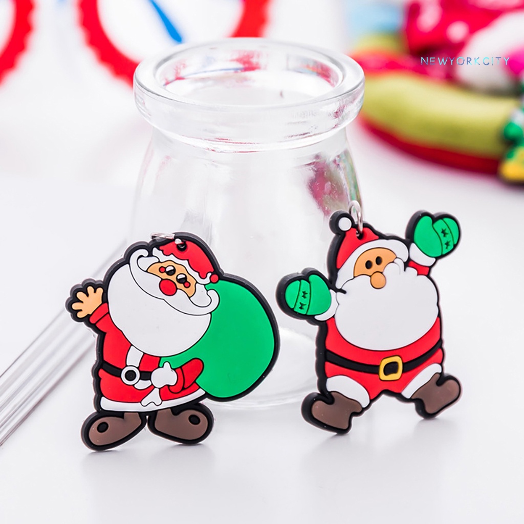 2 Móc Khóa Silicone Hình Ông Già Noel