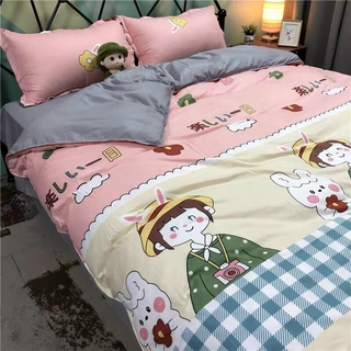 Bộ Chăn Ga Gối Cotton Poly Nhập Mẫu Bé Gái - Emly