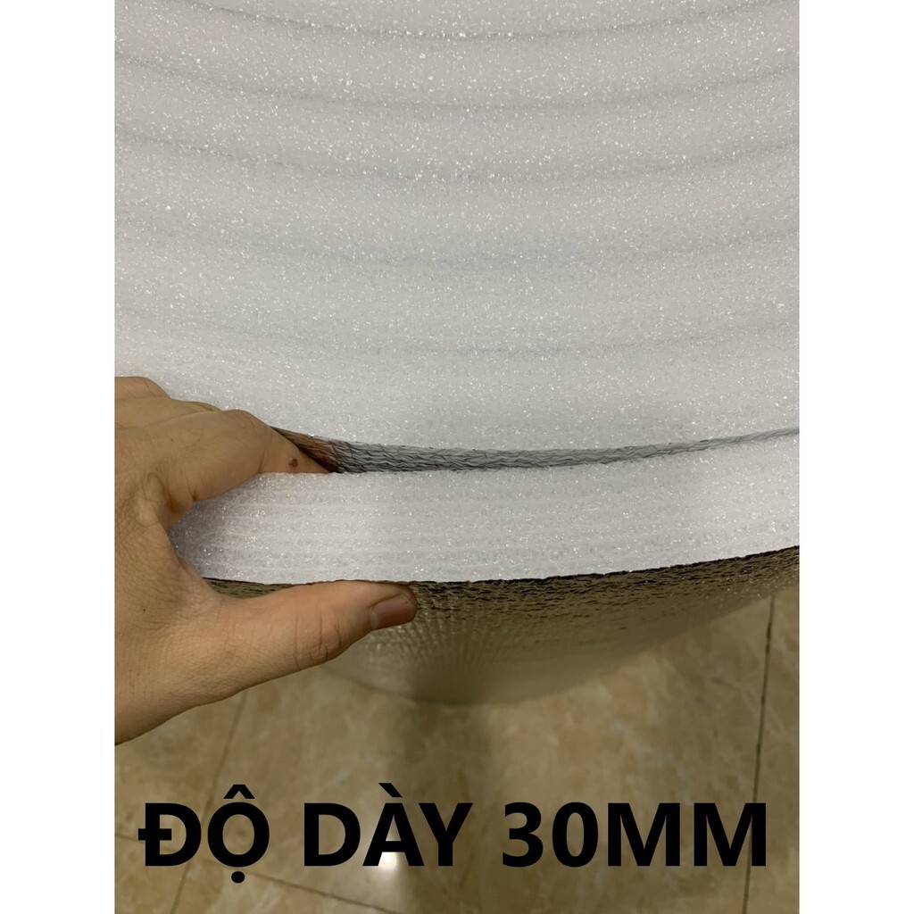Cuộn Xốp PE OPP Tráng Bạc Dày 30mm x 1m x 1m Cách Nhiệt Bảo Ôn, Cách Âm, Lót Sàn Gỗ, Chống Nóng