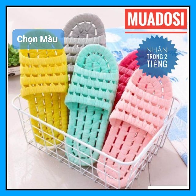 Dép Đi Trong Nhà Sọc Lưới Siêu Nhẹ Chống Trượt Chống Thấm Nhiều Màu