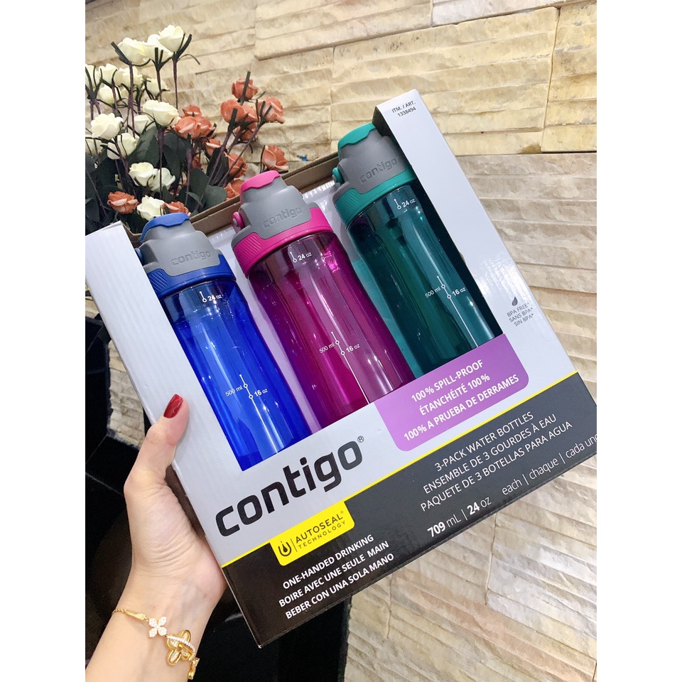 Set Bình đựng nước Contigo (709ml x 3 chai)