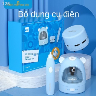IDụng cụ gọt bút chì điện thiên văn gọt bút chì tự động gọt bút chì đa năng dụng cụ học sinh tiểu học bộ hộp quà ba món