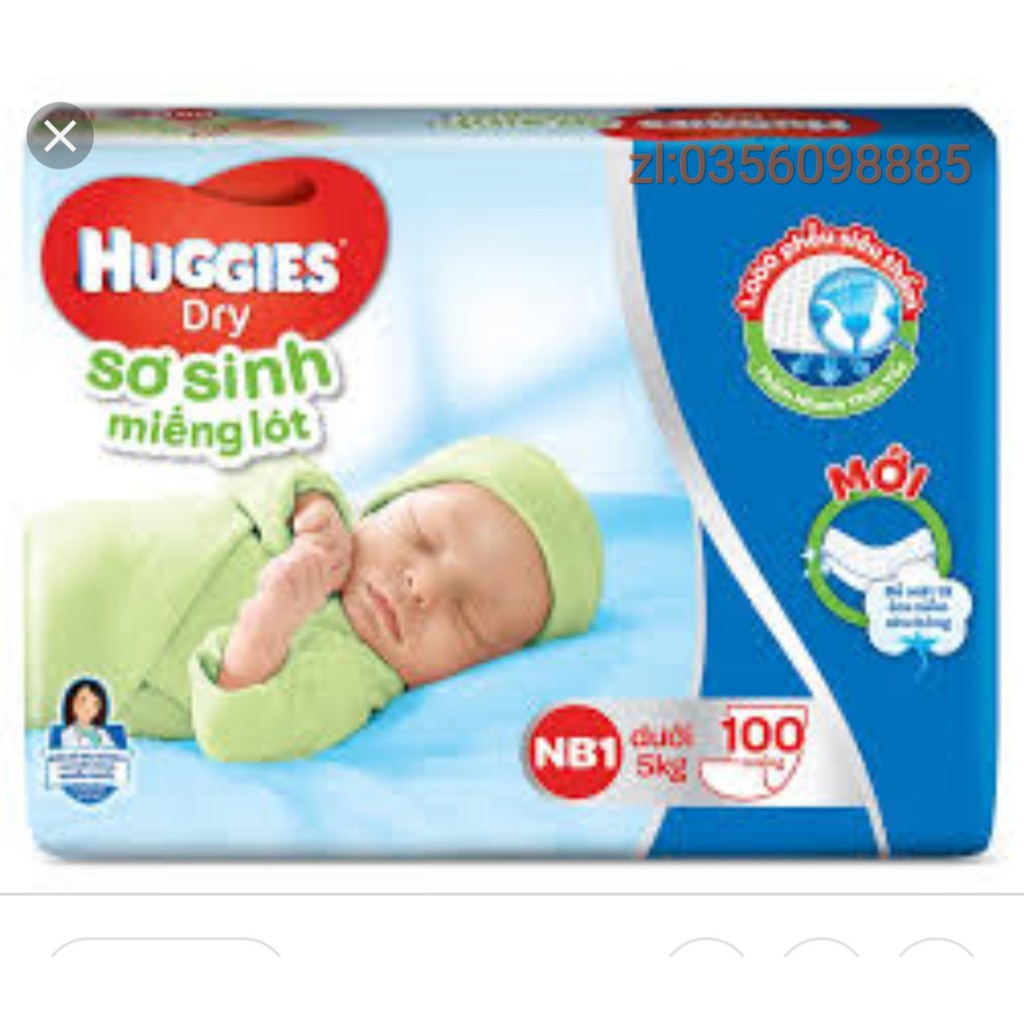 Miếng lót sơ sinh Huggies Newborn 1 (0-5kg) - N56 (Gói 56 miếng), Nb100 (gói 100 miếng)