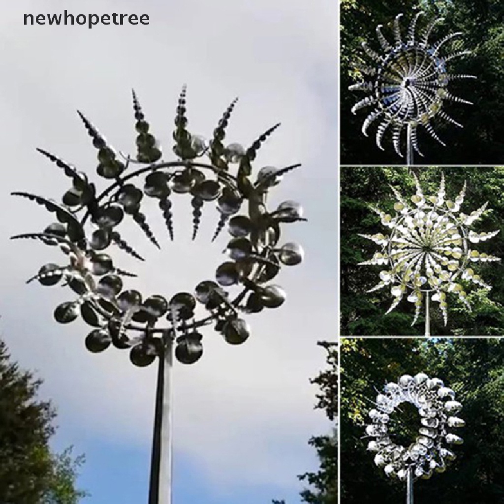 Mới Con Quay Cối Xay Gió Kim Loại Độc Đáo Trang Trí Sân Vườn