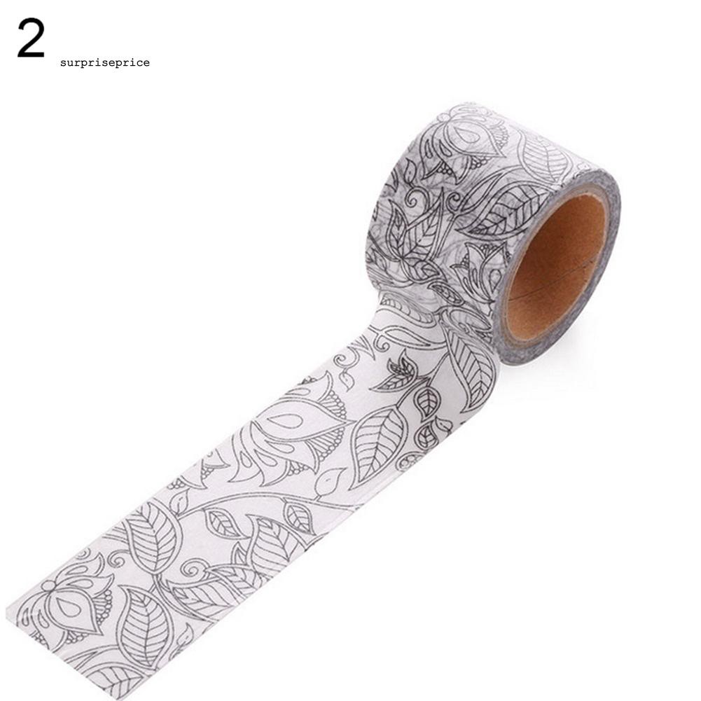 Cuộn giấy in họa tiết hoa có thể tô màu để trang trí bắt mắt