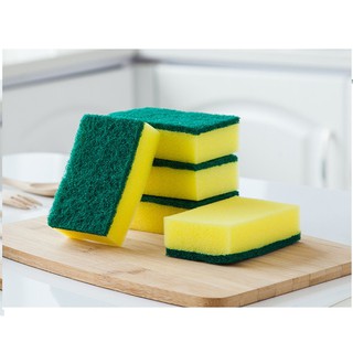 Miếng mút rửa chén 2 mặt xanh vàng