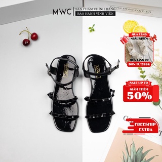 Giày Sandal Nữ MWC Đế 3CM Quai Ngang Họa Tiết Đinh Tán NUSD- 2727
