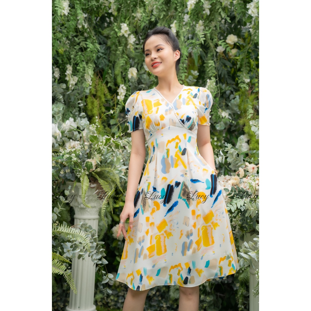 Đầm xòe Odile 5430 tay bồng sang trong giá tốt váy Lucy