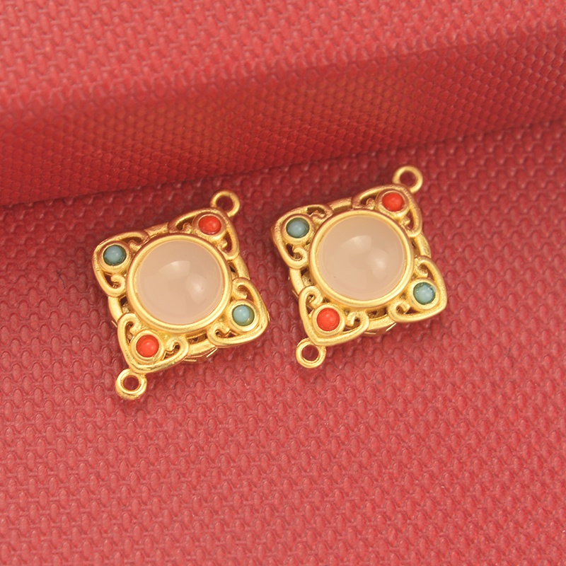 Mặt Dây Chuyền Đôi Bằng Vàng Cát Phong Cách Nepal Nhiều Màu Sắc diy