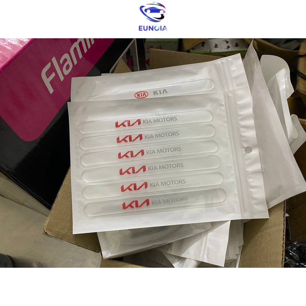[LOGO KIA MỚI] Bộ 10 Chi Tiết Miếng Dán Silicon Chống Xước Hõm Cửa, Tay Nắm Cửa , Gương Ô Tô Xe Hơi Có Logo Hãng Xe Kia