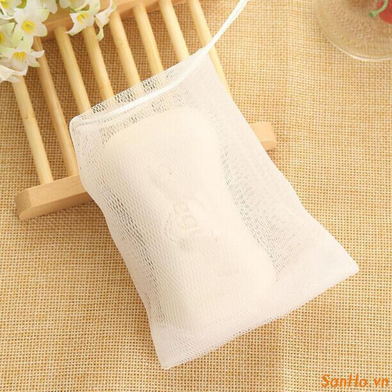 Túi đựng xà bông tạo bọt dạng lưới có dây rút