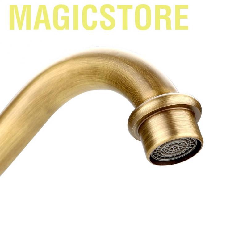 Magicstore Antique Retro Style Solid Brass Kitchen Bathroom Basin Sink Faucet Hot &amp; Cold Pipes Mixer Tap