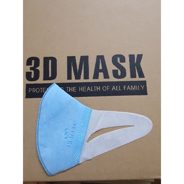 Hộp 50 chiếc khẩu trang 3D mask màu xanh biển