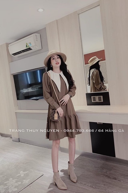 VÁY SUÔNG ĐUÔI CÁ PHA CỔ SIÊU XINH