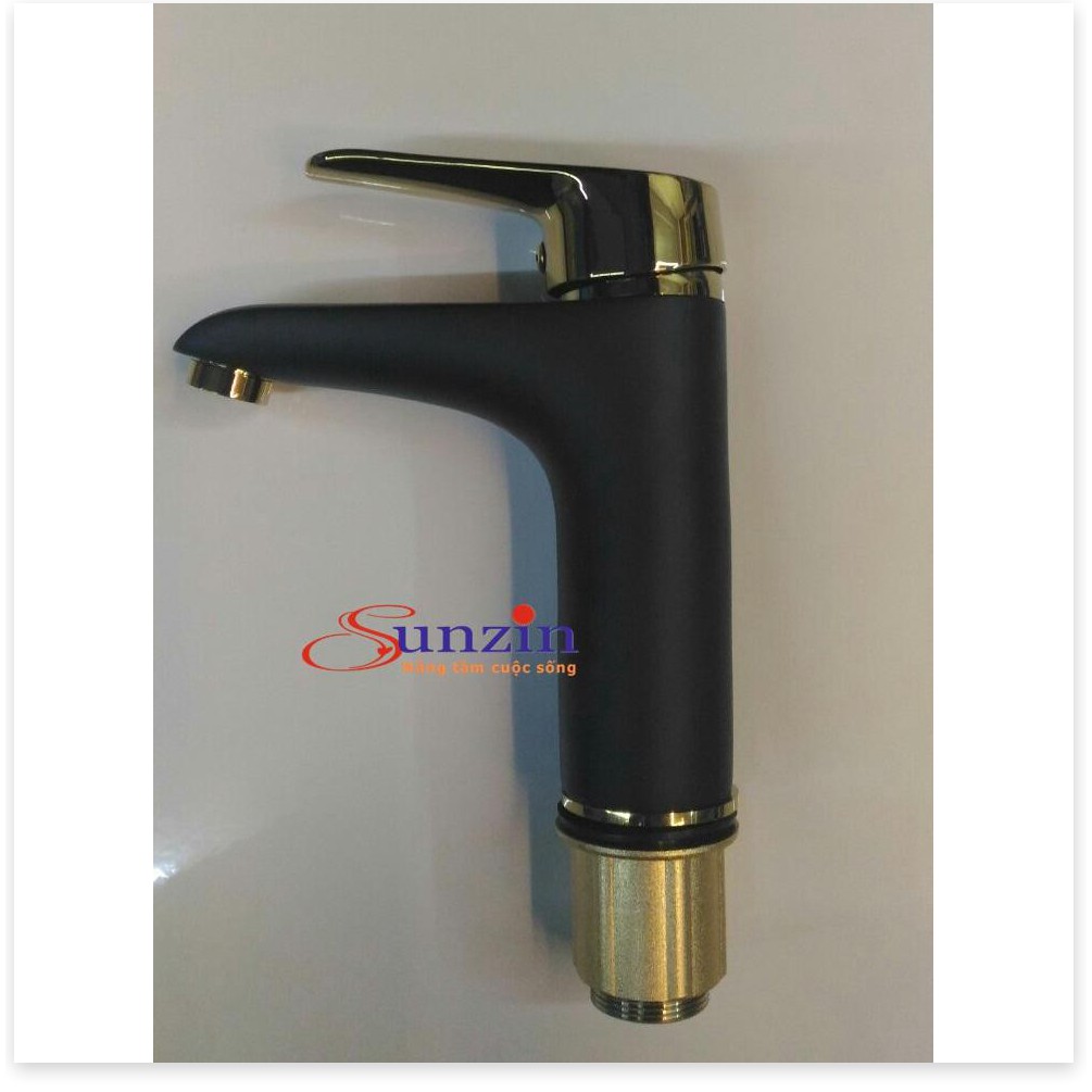 Vòi lavabo nóng lạnh Sunzin - Thân đồng, sơn tĩnh điện (Đen vàng)