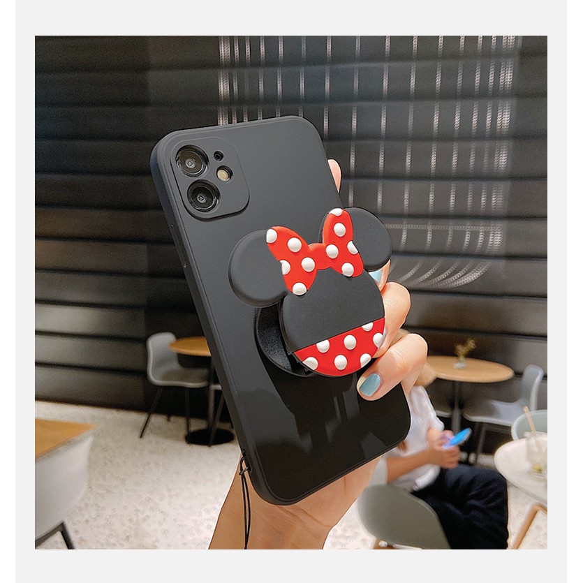 Ốp Lưng Họa Tiết Chuột Mickey Với Vòng Giá Đỡ Thời Trang Cho Xiaomi Mi 10t Redmi 9t Note 10 8 7 9 Pro 9s 8a 7a 6a 9a