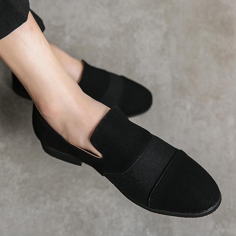 Giày Da Lộn Mũi Nhọn Thoáng Khí Phong Cách Anh Quốc Thời Trang Cho Nam