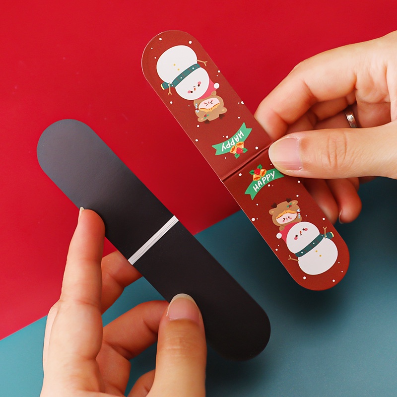 Bookmark kẹp sách cô bé và giáng sinh noel Merry Christmas - Thỏ Hồng