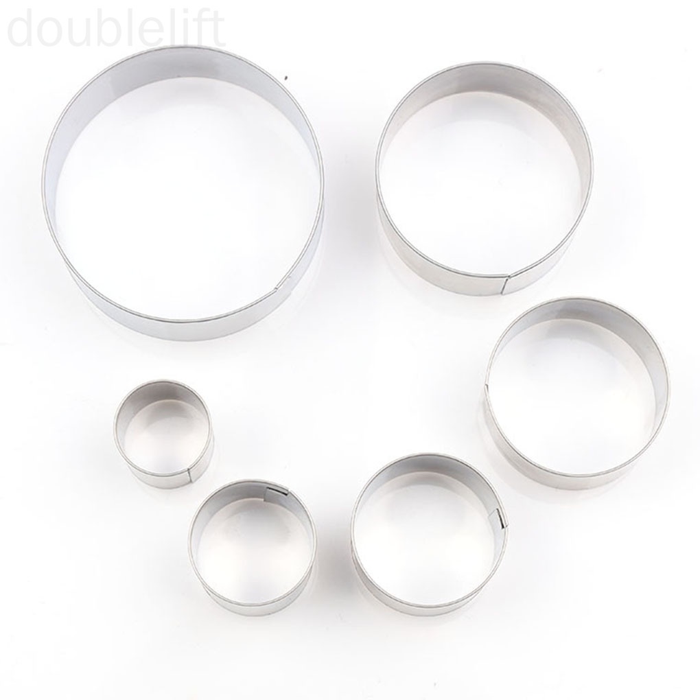 Set 6 Khuôn Cắt Bánh Hình Tròn Chất Liệu Thép Không Gỉ Tiện Dụng