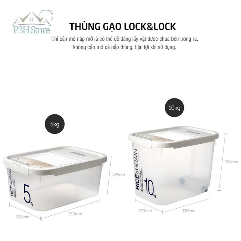 Thùng Đựng Gạo , Ngũ cốc Lock&Lock HPL560-HPL561]