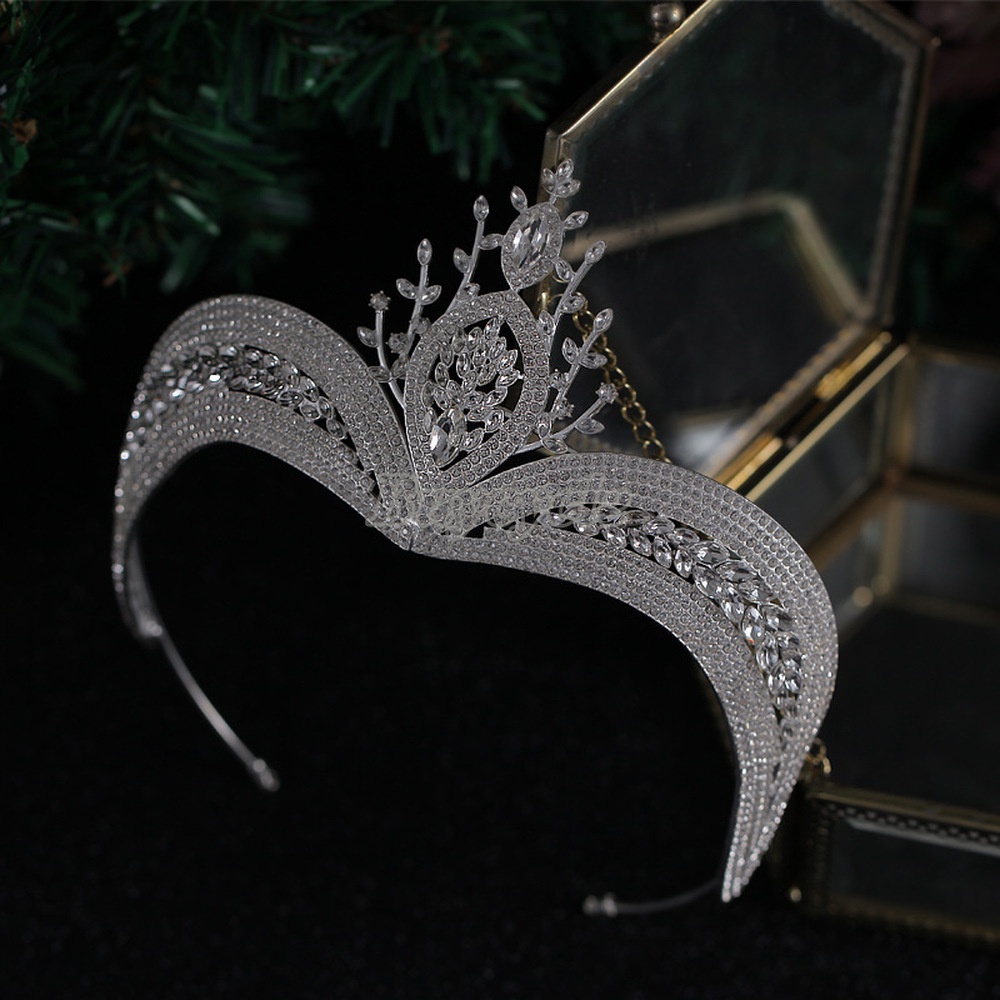 Vương Miện Cô Dâu Đính Đá Sang Trọng Phong Cách Vintage Hợp Thời Trang