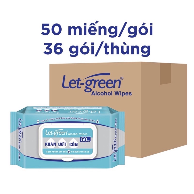 Thùng 36 gói khăn ướt cồn Let-geen