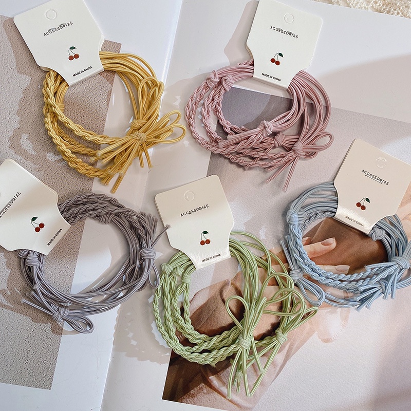 Set 3 dây cột tóc nơ SD414 màu dễ thương, cute, xinh đẹp phong cách Hàn Quốc làm phụ kiện tóc thời trang cho nữ
