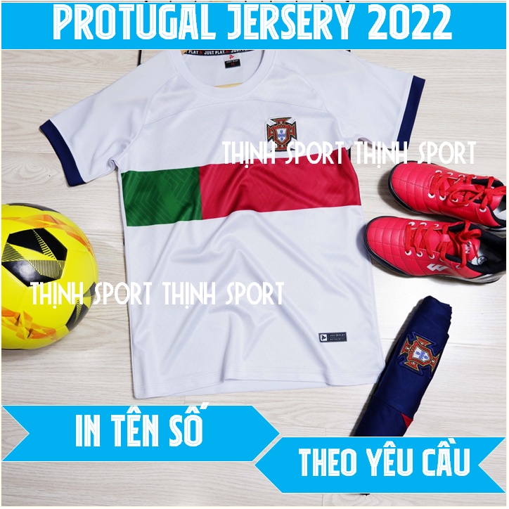 Bộ quần áo đá banh trẻ em Bồ đào nha, Bộ quần áo bóng đá trẻ em in tên và số theo yêu cầu