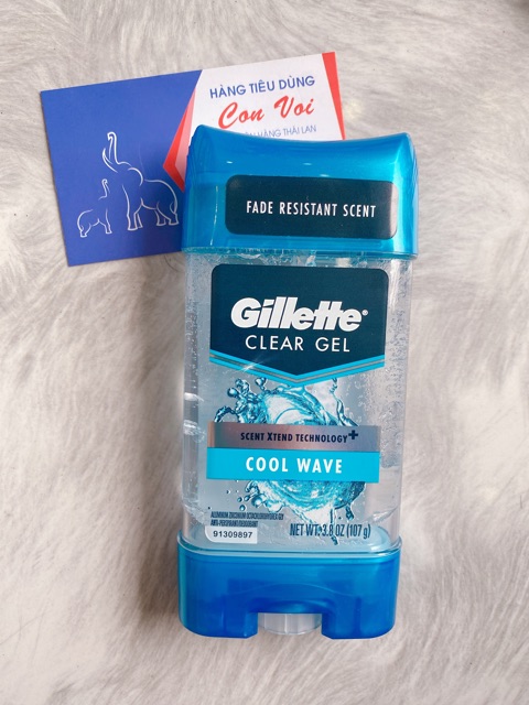Lăn khử mùi nam Gillette Endurance Cool Wave Clear Gel