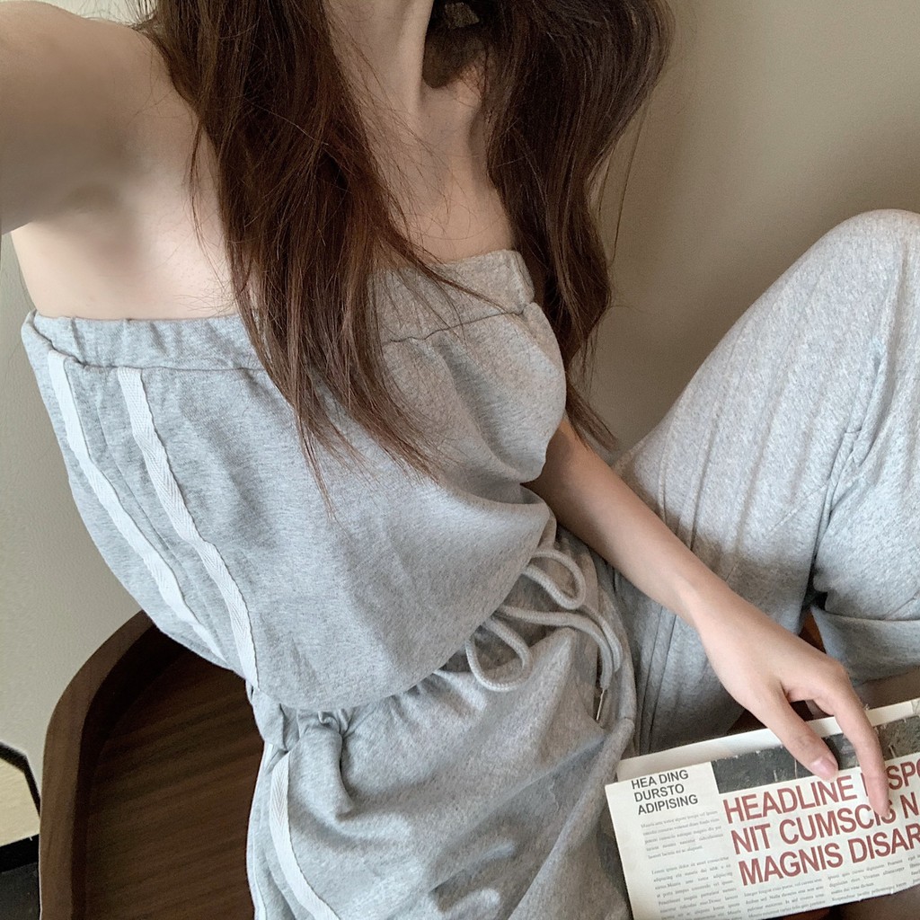 Set đồ liền thân xám đen