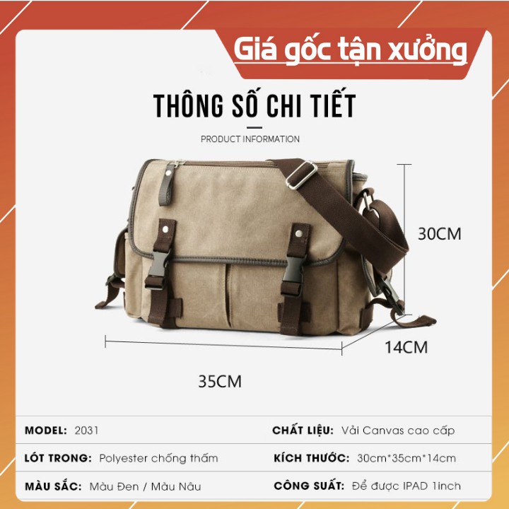 Balo nam vải canvas phong cách vintage – 2021