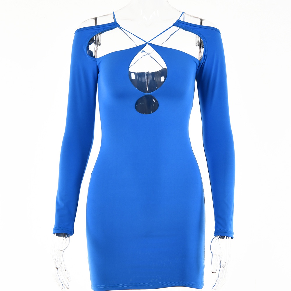 DUNEA Đầm 3.8 tay dài hở lưng quyến rũ thời trang cho nữ