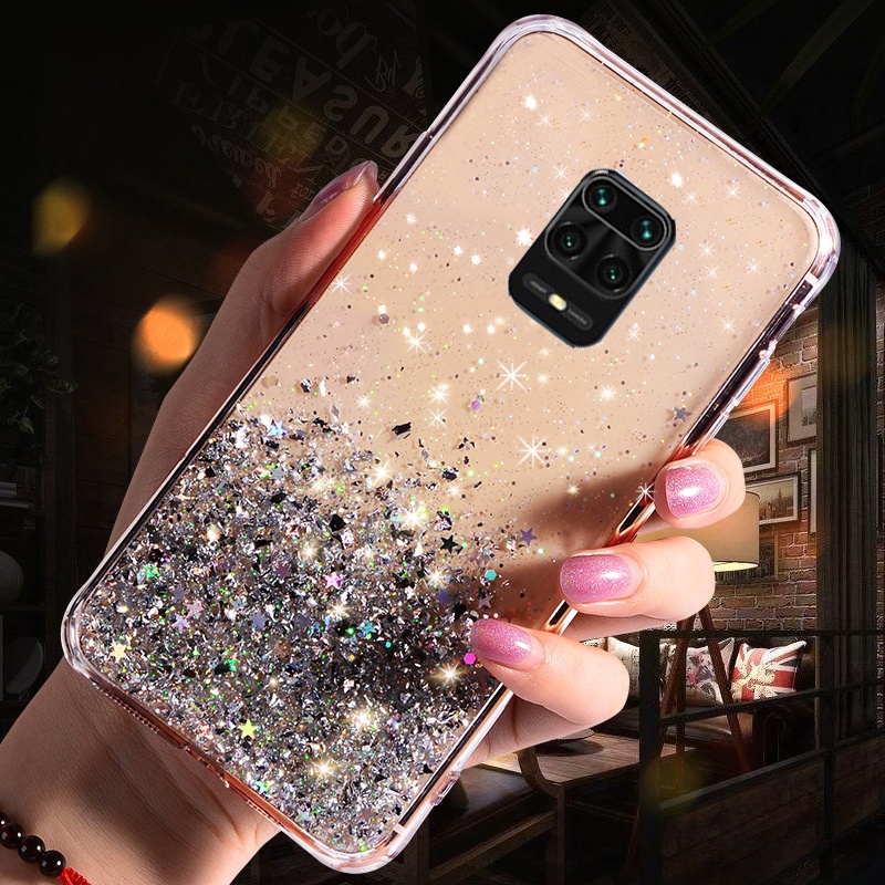 Ốp Điện Thoại Trong Suốt Phối Kim Tuyến Cho Xiaomi Redmi Note 4 4x 5 Pro 6 Pro 7 Pro Note 8 Pro 8T Note 9 9S Pro Max