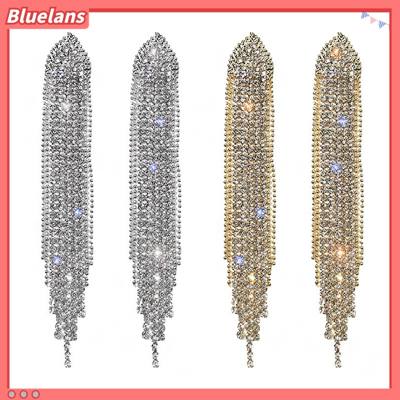 1 Đôi Bông Tai Tua Rua Đính Đá Lấp Lánh Thời Trang 48h